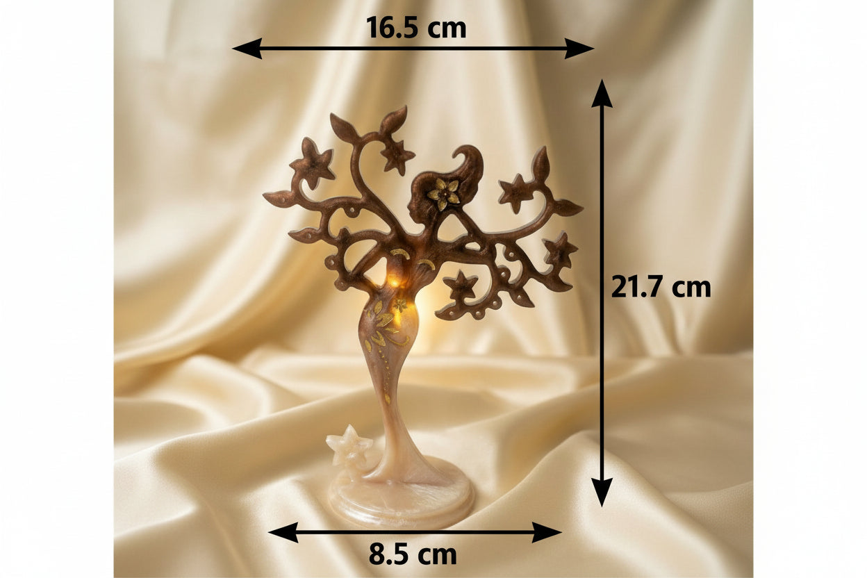 Bronze Tree of Life Jewelry Stand – Resin Earring and Necklace Holder by Ekatrakonst