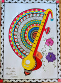 Veena Harmony – Pen Mandala Art (A3, Framed)